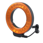 Runde LED-Taschenlampe mit 48 LEDs und 6 Adapterringen (49 mm/52 mm/55 mm/58 mm/62 mm/67 mm) für Makroobjektive