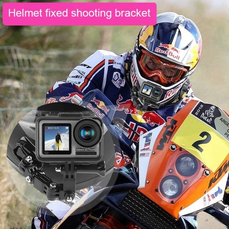 Fahrradhelm-Klebehalterung mit mehreren Gelenken, J-Haken-Schnallenhalterung und Schraube für GoPro, Insta360, DJI und andere Action-Kameras, Fahrradhelm-Kit
