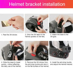 Fahrradhelm-Klebehalterung mit mehreren Gelenken, J-Haken-Schnallenhalterung und Schraube für GoPro, Insta360, DJI und andere Action-Kameras, Fahrradhelm-Kit