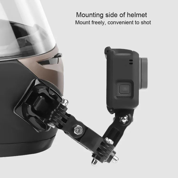 Fahrradhelm-Klebehalterung mit mehreren Gelenken, J-Haken-Schnallenhalterung und Schraube für GoPro, Insta360, DJI und andere Action-Kameras, Fahrradhelm-Kit