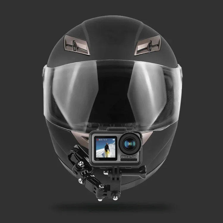 Fahrradhelm-Klebehalterung mit mehreren Gelenken, J-Haken-Schnallenhalterung und Schraube für GoPro, Insta360, DJI und andere Action-Kameras, Fahrradhelm-Kit