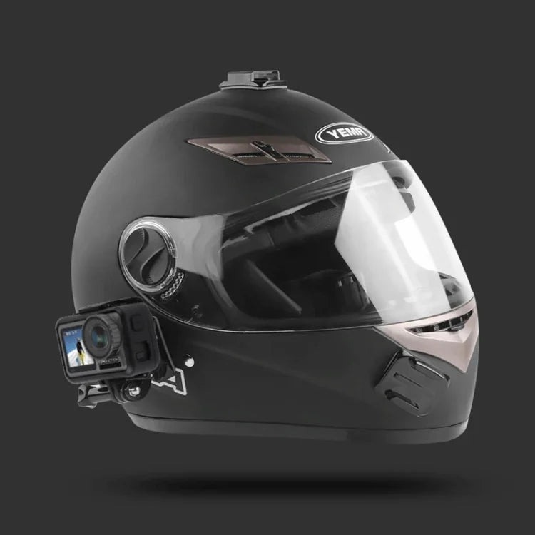 Fahrradhelm-Klebehalterung mit mehreren Gelenken, J-Haken-Schnallenhalterung und Schraube für GoPro, Insta360, DJI und andere Action-Kameras, Fahrradhelm-Kit