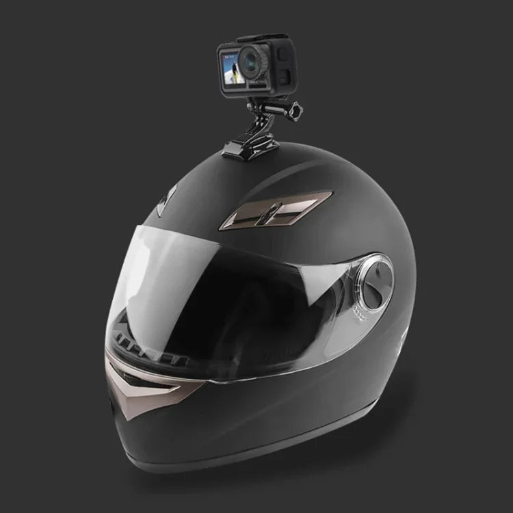 Fahrradhelm-Klebehalterung mit mehreren Gelenken, J-Haken-Schnallenhalterung und Schraube für GoPro, Insta360, DJI und andere Action-Kameras, Fahrradhelm-Kit