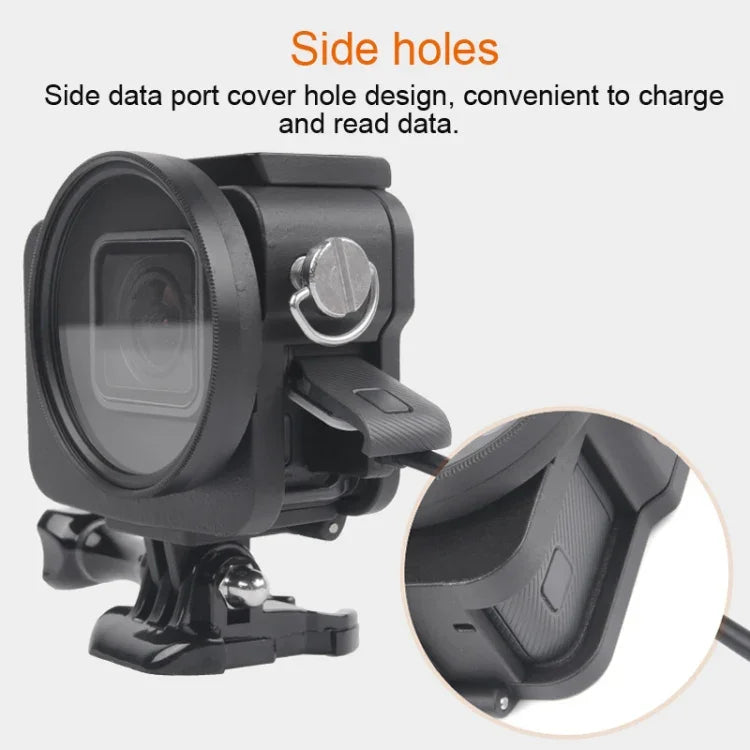 Gehäuse CNC-Aluminiumlegierung Schutzrahmen mit Sicherungsrahmen und 52 mm UV-Linse für GoPro HERO7 Black /6 /5, 52 mm UV Schwarz