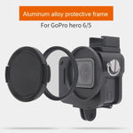 Gehäuse CNC-Aluminiumlegierung Schutzrahmen mit Sicherungsrahmen und 52 mm UV-Linse für GoPro HERO7 Black /6 /5, 52 mm UV Schwarz