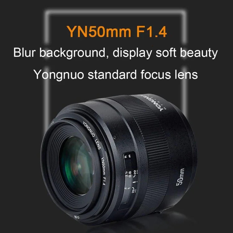 YONGNUO YN50MM F1.4C F1.4 Lens Large Aperture Auto Focus Lens for Canon, YN50mm F1.4C
