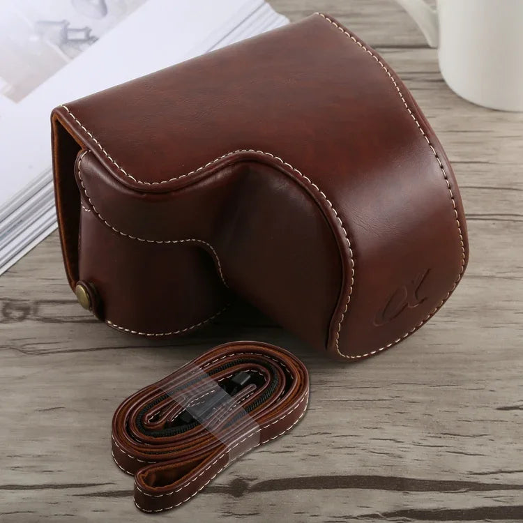 Ganzkörper-Kameratasche aus PU-Leder mit Tragegurt für Sony A6300, für Sony A6300