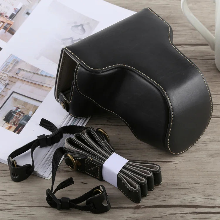 Vollformat-Kameratasche aus PU-Leder mit Tragegurt für Fujifilm X-A5, für FUJI X-A5