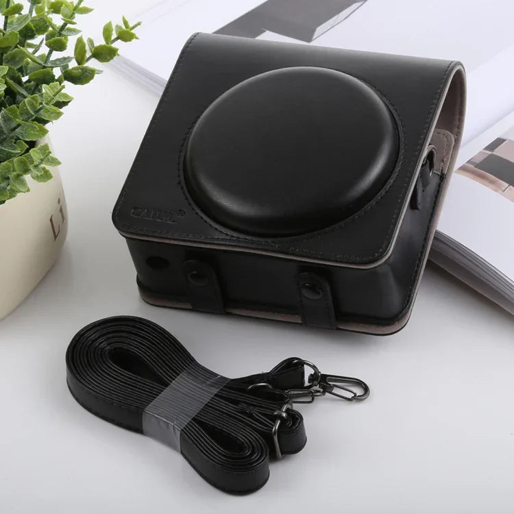 Kameratasche im Retro-Stil aus PU-Leder mit Tragegurt für FUJIFILM instax SQUARE SQ6 und FUJI SQ6