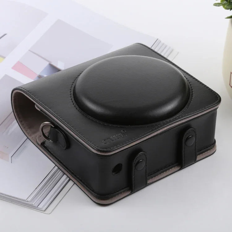Retro Style Full Body Camera PU Leather Case Bag with Strap for FUJIFILM instax SQUARE SQ6, For FUJI SQ6