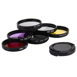 JUNESTAR 7-in-1 Profi-Objektivfilter (37 mm, CPL + UV + ND4 + Rot + Gelb + FLD/Violett) &amp; Objektivschutzkappe für GoPro HERO4/3+/3 Action-Kamera, 7 in 1