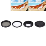 JUNESTAR 4-in-1 Profi-Objektiv: 40,5-mm-Filter (CPL + UV), wasserdichtes Gehäuse, Adapterring und Objektivschutzkappe für GoPro HERO4/3+/3 Action-Kameras.