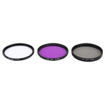 JUNESTAR 3-in-1 Profi-Objektivfilter 58 mm (CPL + UV + FLD / Lila) für GoPro &amp; Xiaomi Xiaoyi Yi Sport-Action-Kamera, 3 in 1