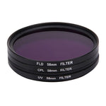 JUNESTAR 3-in-1 Profi-Objektivfilter 58 mm (CPL + UV + FLD / Lila) für GoPro &amp; Xiaomi Xiaoyi Yi Sport-Action-Kamera, 3 in 1