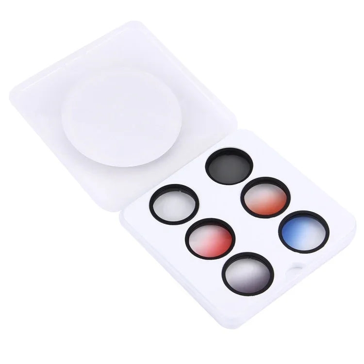 JUNESTAR 6-in-1 Profi-Objektivfilter (34 mm) mit CPL, UV-Filter, Verlaufsfilter in Rot, Orange, Blau und Grau für DJI Phantom 3 &amp; 4
