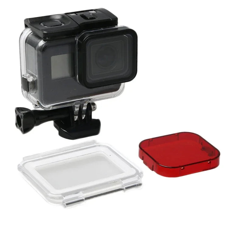 GoPro HERO6/5 Black 60m Unterwassergehäuse mit Touchscreen-Rückklappe, Filter, Schnallenbefestigung und Schraube, Objektivdemontage nicht erforderlich, wasserdicht bis 60 m