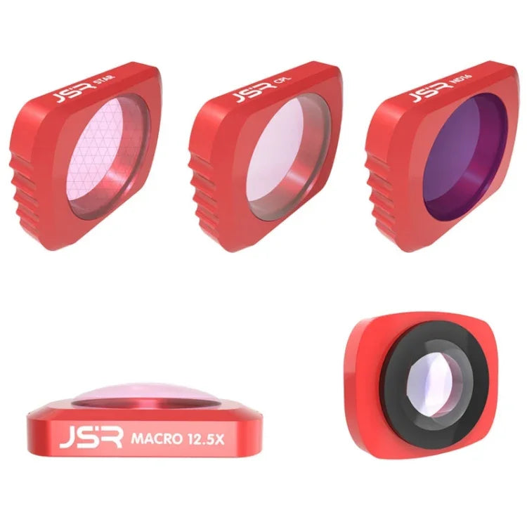 JSR 5-in-1 CR Superweitwinkelobjektiv 12,5x Makroobjektiv + CPL-Objektiv + Sternfilter + ND16-Filterset für DJI OSMO Pocket, Makroobjektiv + CPL + Sternfilter + ND16 + CR