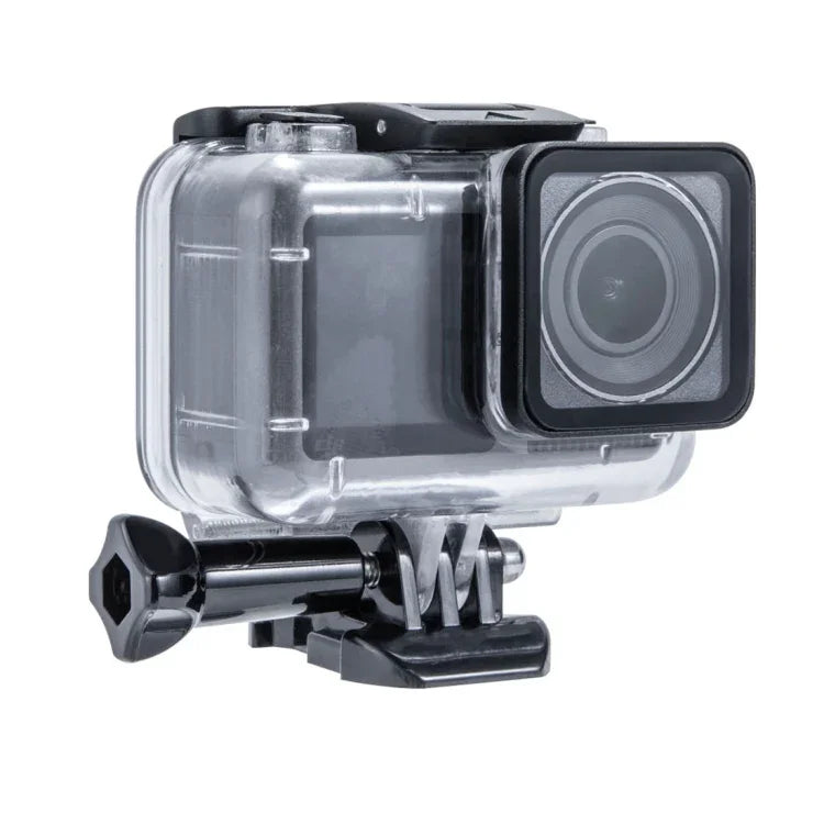 Wasserdichtes Unterwassergehäuse bis 45 m für DJI Osmo Action, inklusive Schnallenhalterung und Schraube.