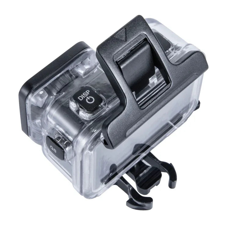 Wasserdichtes Unterwassergehäuse bis 45 m für DJI Osmo Action, inklusive Schnallenhalterung und Schraube.