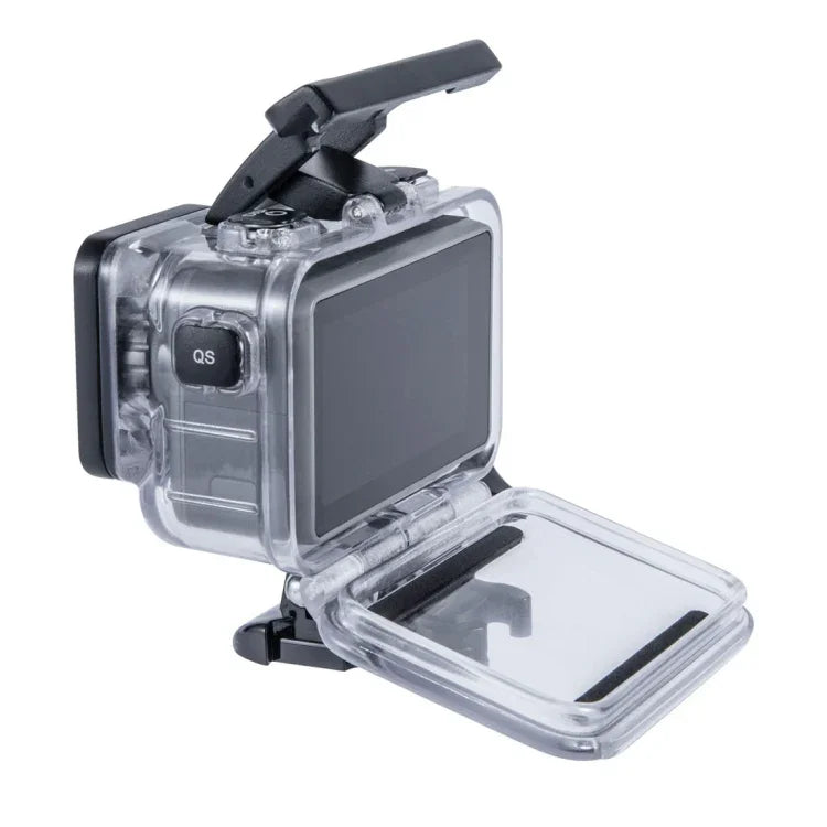 Wasserdichtes Unterwassergehäuse bis 45 m für DJI Osmo Action, inklusive Schnallenhalterung und Schraube.