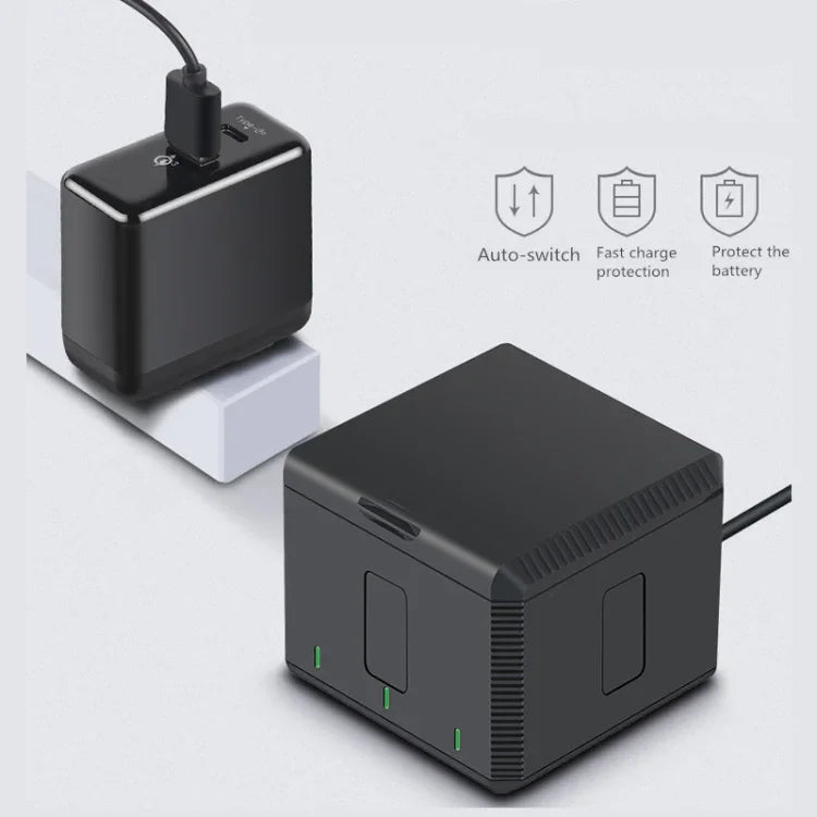 RUIGPRO USB-Dreifachakku-Ladegerät mit LED-Anzeige für DJI OSMO Action 1, Ladebox