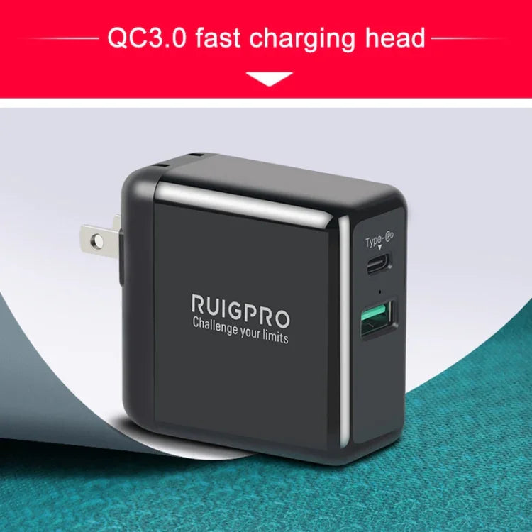 RUIGPRO USB-Dreifachakku-Ladegerät mit LED-Anzeige für DJI OSMO Action 1, Ladebox