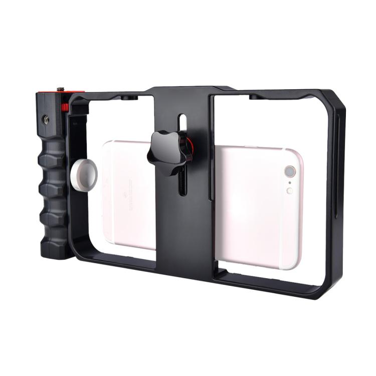 YLG0901B Vlogging Live-Übertragung Smartphone Kunststoffkäfig Video-Rig Filmaufnahme Griff-Stabilisator Halterung für iPhone, Galaxy, Huawei, Xiaomi, HTC, LG, Google und andere Smartphones, YLG0901B