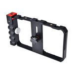 YLG0901B Vlogging Live-Übertragung Smartphone Kunststoffkäfig Video-Rig Filmaufnahme Griff-Stabilisator Halterung für iPhone, Galaxy, Huawei, Xiaomi, HTC, LG, Google und andere Smartphones, YLG0901B