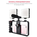 YLG0901B Vlogging Live-Übertragung Smartphone Kunststoffkäfig Video-Rig Filmaufnahme Griff-Stabilisator Halterung für iPhone, Galaxy, Huawei, Xiaomi, HTC, LG, Google und andere Smartphones, YLG0901B