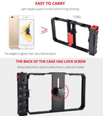 YLG0901B Vlogging Live-Übertragung Smartphone Kunststoffkäfig Video-Rig Filmaufnahme Griff-Stabilisator Halterung für iPhone, Galaxy, Huawei, Xiaomi, HTC, LG, Google und andere Smartphones, YLG0901B