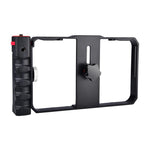 YLG0901B Vlogging Live-Übertragung Smartphone Kunststoffkäfig Video-Rig Filmaufnahme Griff-Stabilisator Halterung für iPhone, Galaxy, Huawei, Xiaomi, HTC, LG, Google und andere Smartphones, YLG0901B