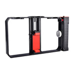 YLG0901B Vlogging Live-Übertragung Smartphone Kunststoffkäfig Video-Rig Filmaufnahme Griff-Stabilisator Halterung für iPhone, Galaxy, Huawei, Xiaomi, HTC, LG, Google und andere Smartphones, YLG0901B