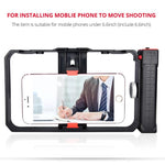 YLG0901B Vlogging Live-Übertragung Smartphone Kunststoffkäfig Video-Rig Filmaufnahme Griff-Stabilisator Halterung für iPhone, Galaxy, Huawei, Xiaomi, HTC, LG, Google und andere Smartphones, YLG0901B
