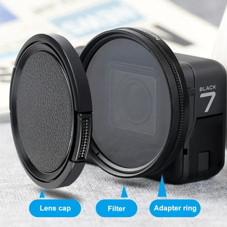 RUIGPRO Professioneller 52-mm-UV-Objektivfilter für GoPro HERO 7/6/5 mit Filteradapterring und Objektivdeckel, UV-Linse