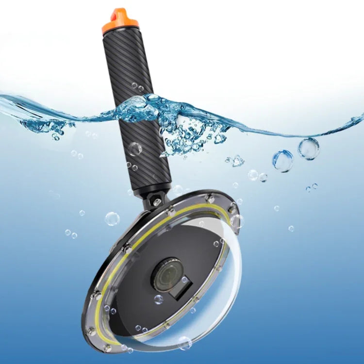 RUIGPRO Schwimmender Handgriff Dome Port Unterwasser-Tauchkameraobjektiv Transparente Abdeckung für DJI Osmo Action, Osmo Action