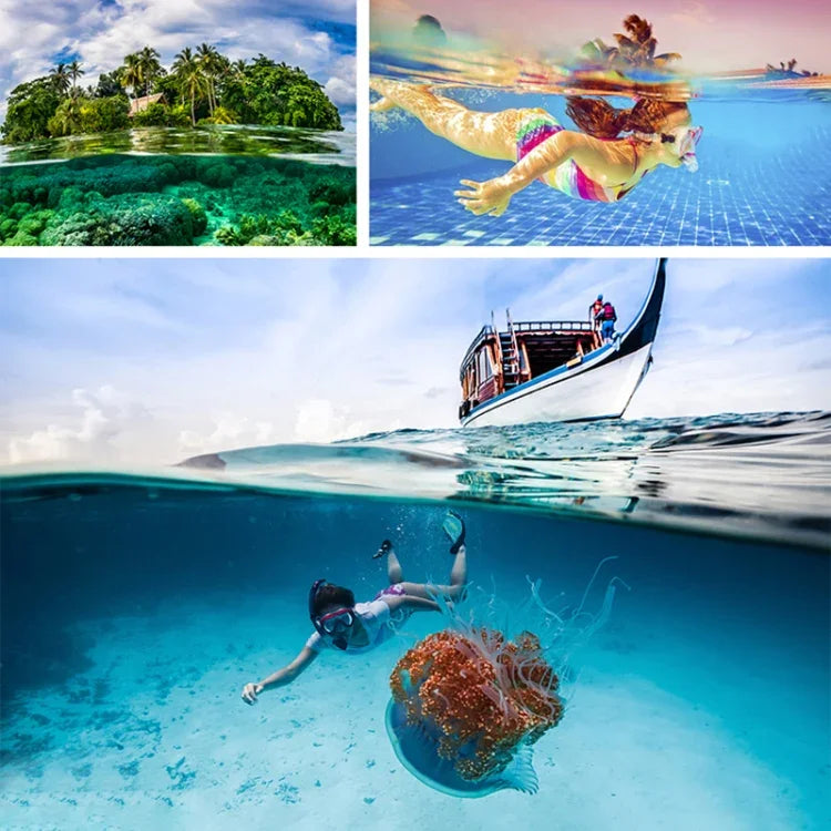 RUIGPRO Schwimmender Handgriff Dome Port Unterwasser-Tauchkameraobjektiv Transparente Abdeckung für DJI Osmo Action, Osmo Action