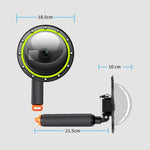 RUIGPRO Schwimmender Handgriff Dome Port Unterwasser-Tauchkameraobjektiv Transparente Abdeckung für DJI Osmo Action, Osmo Action
