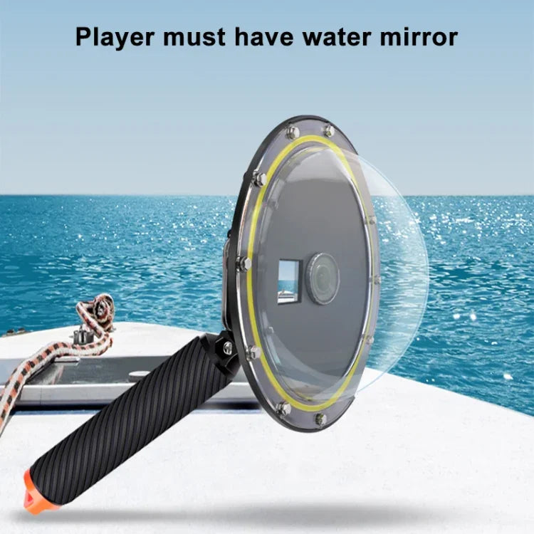 RUIGPRO Schwimmender Handgriff Dome Port Unterwasser-Tauchkameraobjektiv Transparente Abdeckung für DJI Osmo Action, Osmo Action