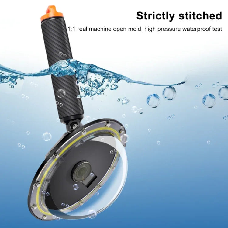 RUIGPRO Schwimmender Handgriff Dome Port Unterwasser-Tauchkameraobjektiv Transparente Abdeckung für DJI Osmo Action, Osmo Action