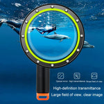 RUIGPRO Schwimmender Handgriff Dome Port Unterwasser-Tauchkameraobjektiv Transparente Abdeckung für DJI Osmo Action, Osmo Action