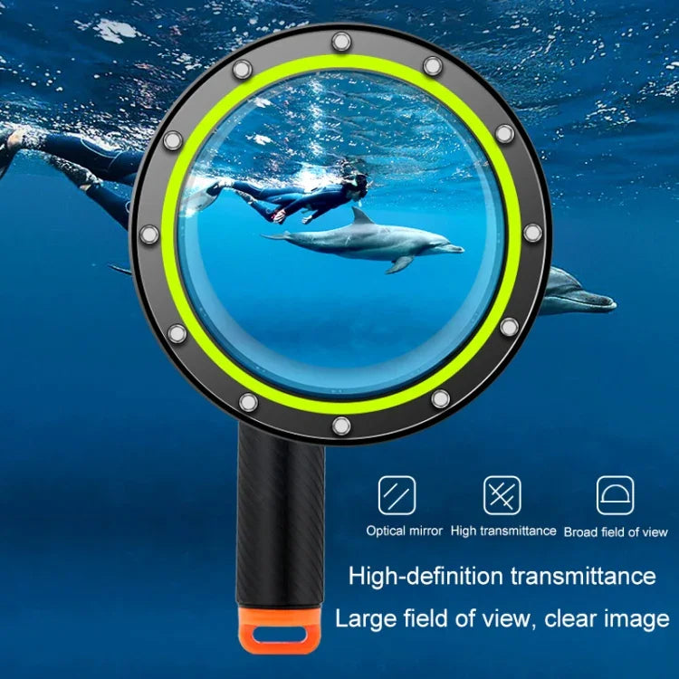 RUIGPRO Schwimmender Handgriff Dome Port Unterwasser-Tauchkameraobjektiv Transparente Abdeckung für DJI Osmo Action, Osmo Action
