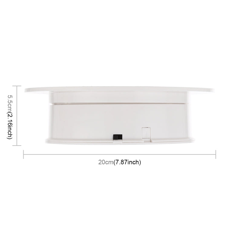 Elektrischer Drehteller (20 cm, 360° drehbar) für Foto- und Videoaufnahmen, Tragkraft 1,5 kg, Betrieb mit Akku und USB, 20 cm/Betrieb mit Akku oder USB (B), 20 cm/Betrieb mit Akku oder USB (W), 20 cm/Betrieb mit Akku oder USB (W+B)