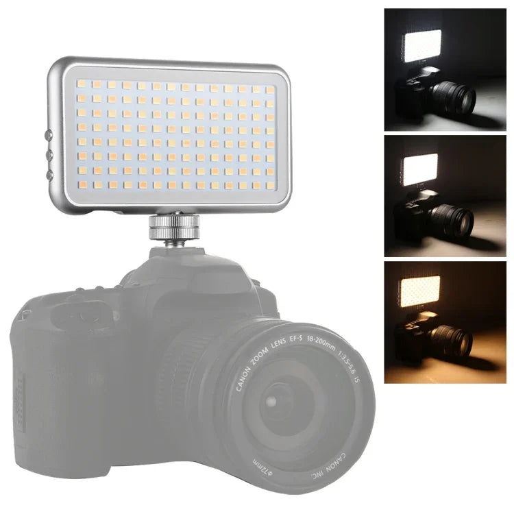 LED-013 Pocket 112 LEDs Professionelle Studioleuchte für Vlogging, Fotografie, Video und Foto mit OLED-Display und Blitzschuhadapter für Canon/Nikon DSLR-Kameras, 112 LEDs
