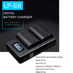 LP-E6 Digitalkamera-SLR-Akkuladegerät mit digitalem LCD-Display für Canon-Serie, LP-E6