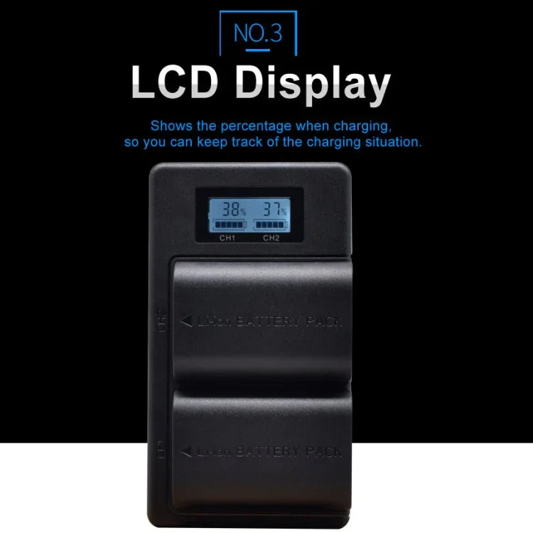 LP-E6 Digitalkamera-SLR-Akkuladegerät mit digitalem LCD-Display für Canon-Serie, LP-E6