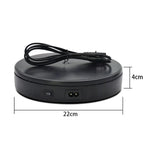 Elektrischer Drehteller, 22 cm, Displayständer, Requisiten für Live-Videoaufnahmen, Drehteller, Schmuck- und Schuhpräsentationsplattform, US-Stecker, 22 cm (Schwarz), 22 cm (Weiß)
