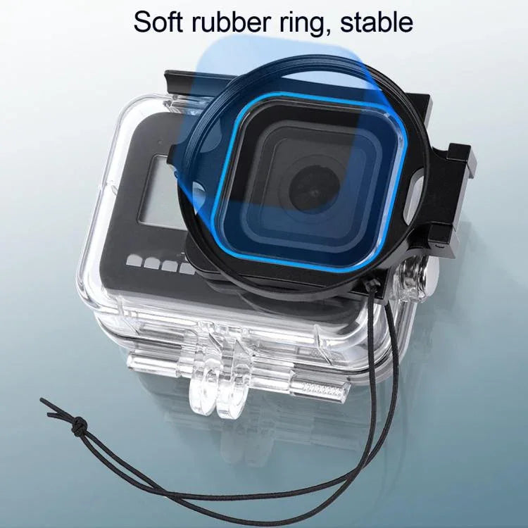 RUIGPRO 58-mm-Filteradapterring für GoPro HERO8 + wasserdichtes Gehäuse mit Objektivdeckel