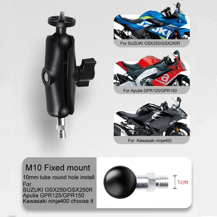 1/4-Zoll-Schraube, 25-mm-Kugelkopf, Motorrad-Festhalterung mit Stativadapter und Schraube für GoPro, Insta360, DJI und andere Action-Kameras, 1/4-Zoll-Schraube, 25-mm-Kugelkopf