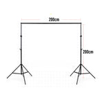 200x200cm Fotostudio-Hintergrundständer-Set mit Querstange, 200x200cm