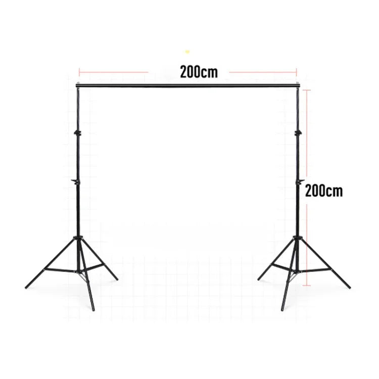200x200cm Fotostudio-Hintergrundständer-Set mit Querstange, 200x200cm